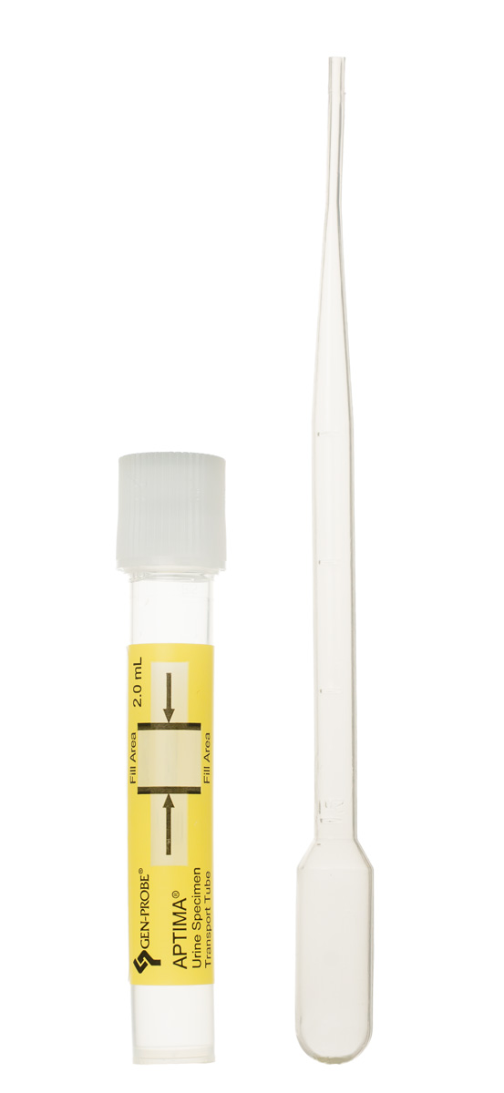 Aptima collection tube for urine testing, includes 2.0mL tune and pipette