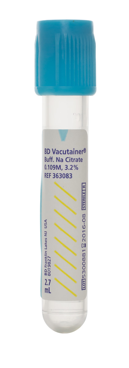2.7mL sodium citrate tube with light blue top